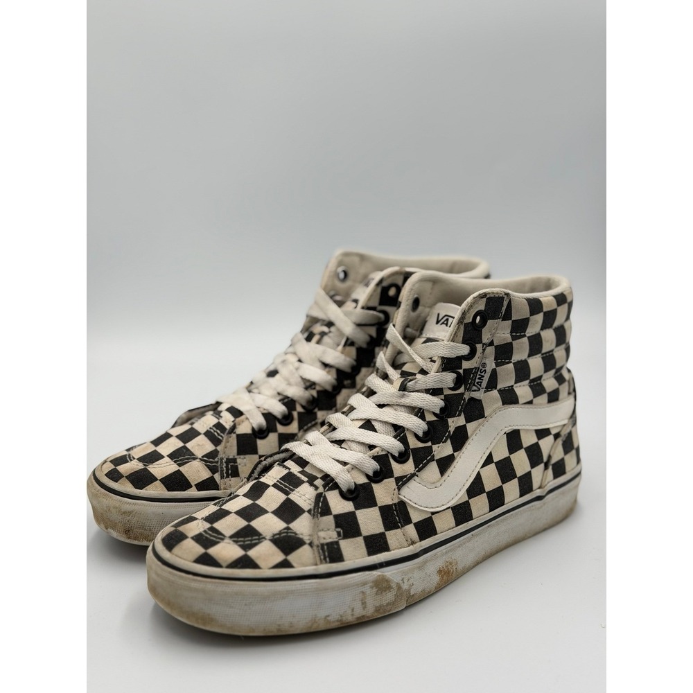 Vans Womens Black White Sk8-Hi Tapered Sneakers Checkerboard Lace Up Outdoor 7
